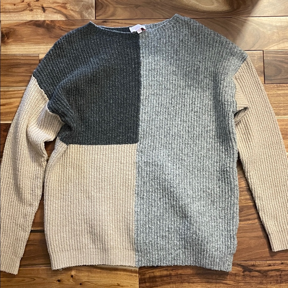 Pink Lily Two-Tone Knit Sweater